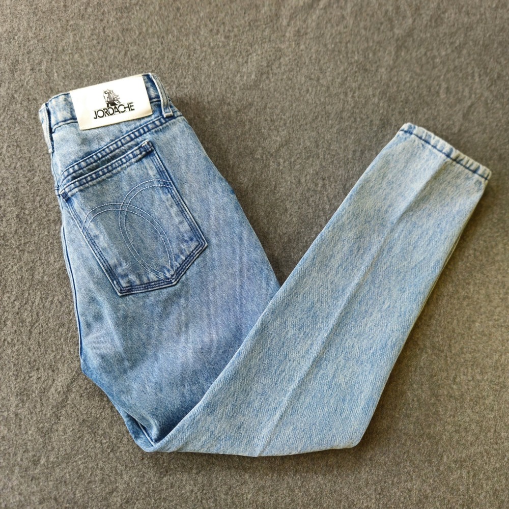 Vintage Jordache Crop Jeans Womens 27 Light Blue High Rise Straight Leg EUC